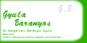 gyula baranyos business card