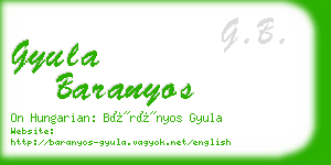 gyula baranyos business card